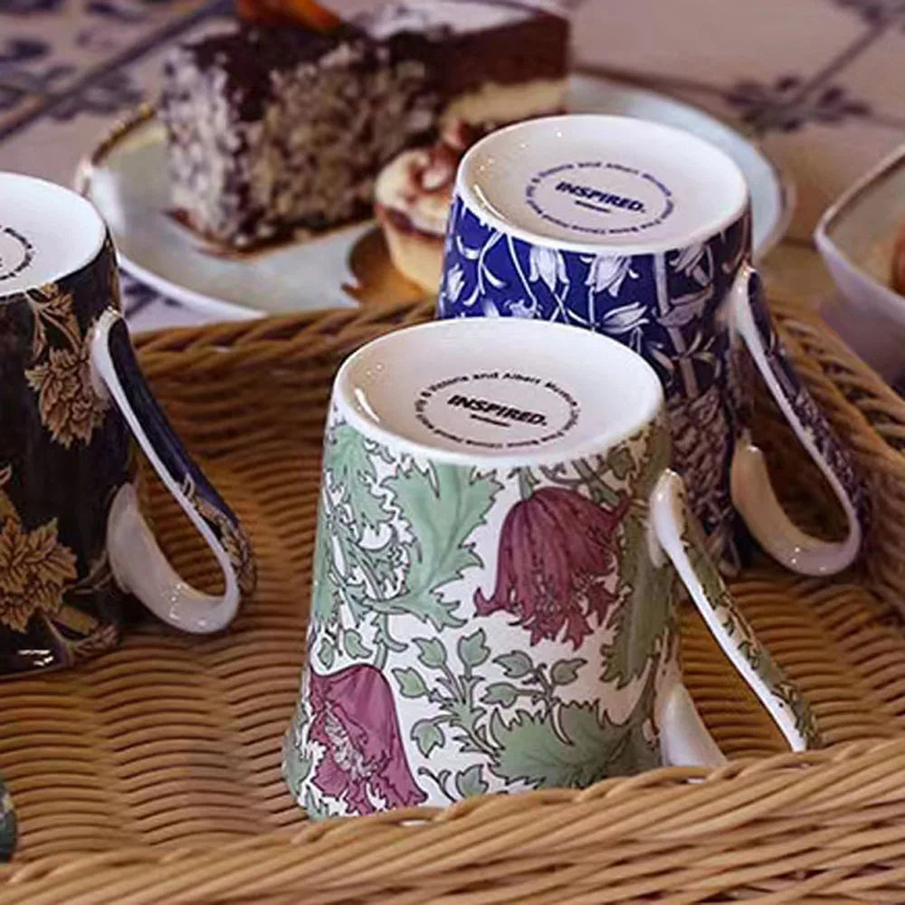 Taza de porcelana china, taza de agua de cerámica vintage europea, personalizada, William Sea Anemone Dandelion, regalo creativo, taza de café con leche, 400 ml