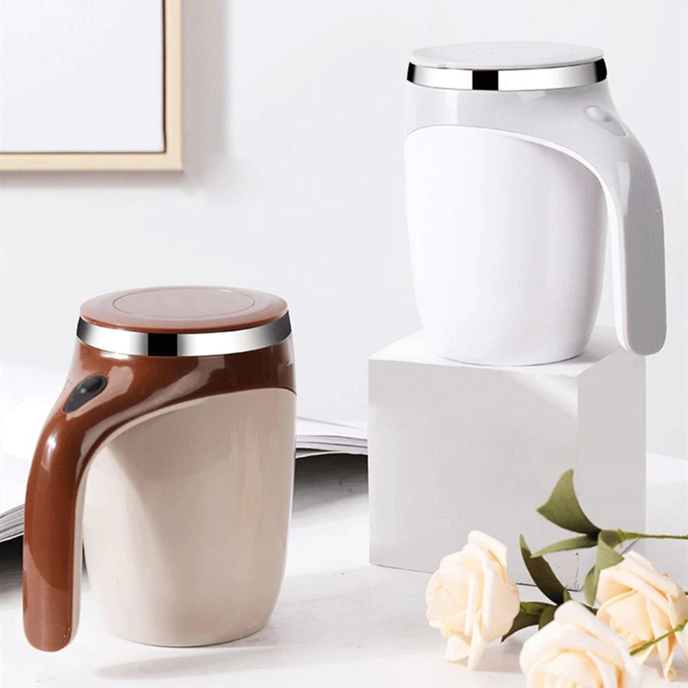 Taza de café portátil automática con agitación magnética, recargable, de acero inoxidable 304, eléctrica, para mezclar café