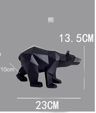 Modern Abstract Black Panther Sculpture Geometric Resin Leopard Statue Wildlife Decor Gift