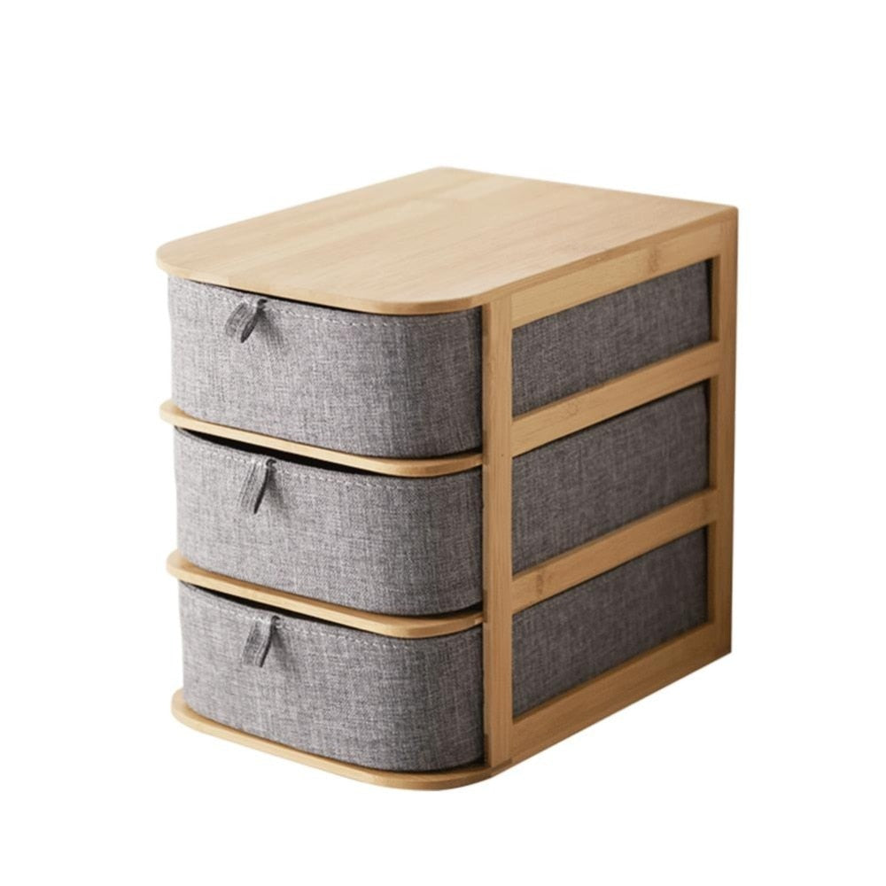 Modular Bamboo Desktop Storage Box