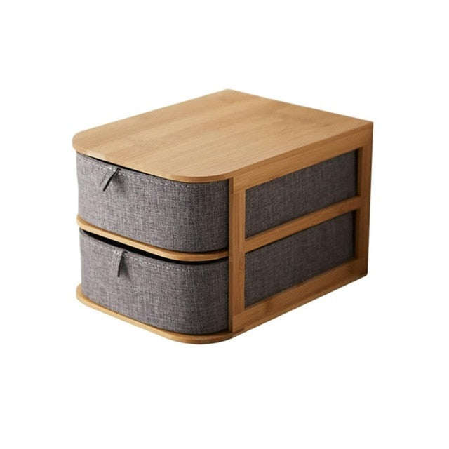 Modular Bamboo Desktop Storage Box
