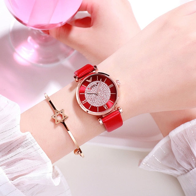 Gem Coated Rose Gold Watch