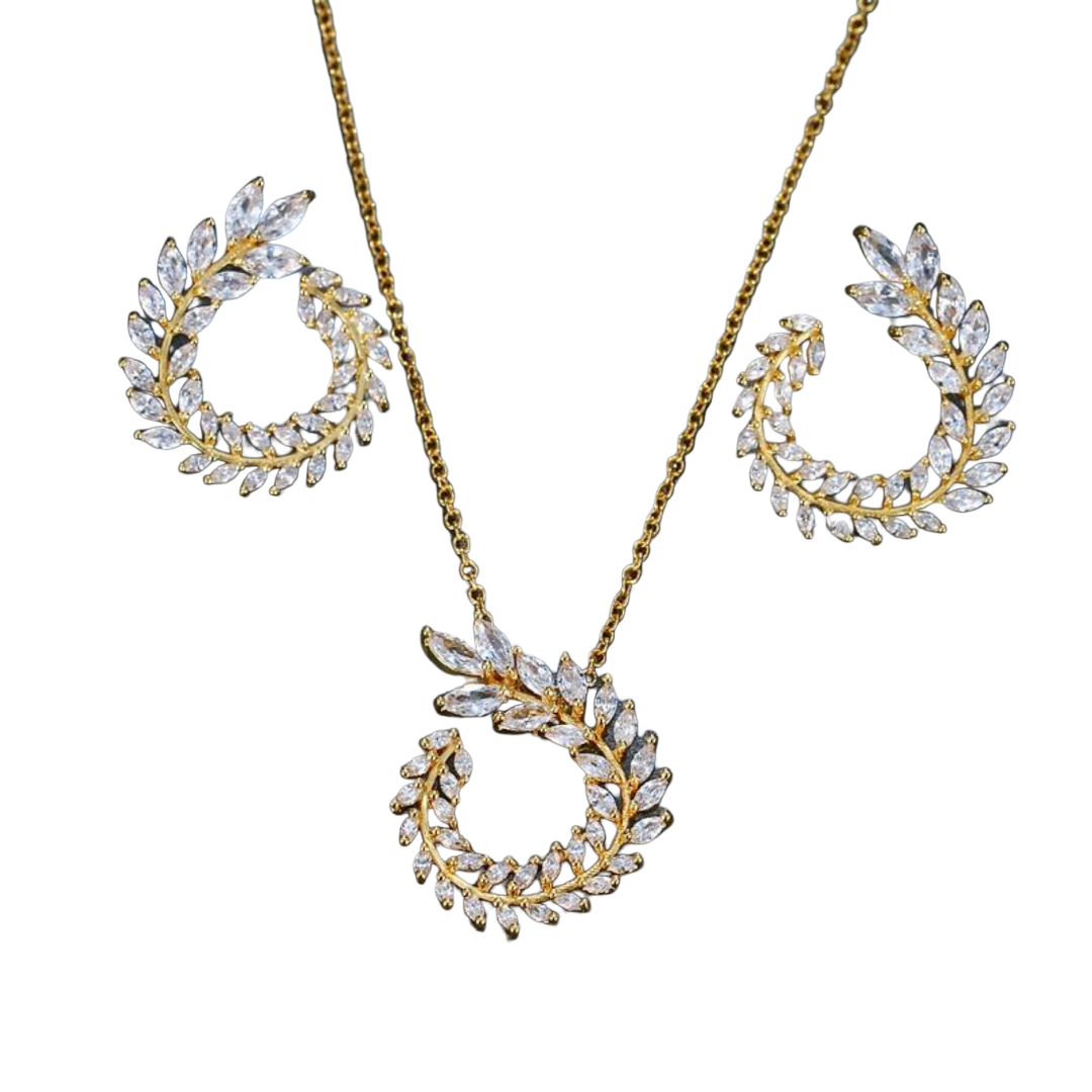 Women Pendant Necklace And Earrings Jewelry