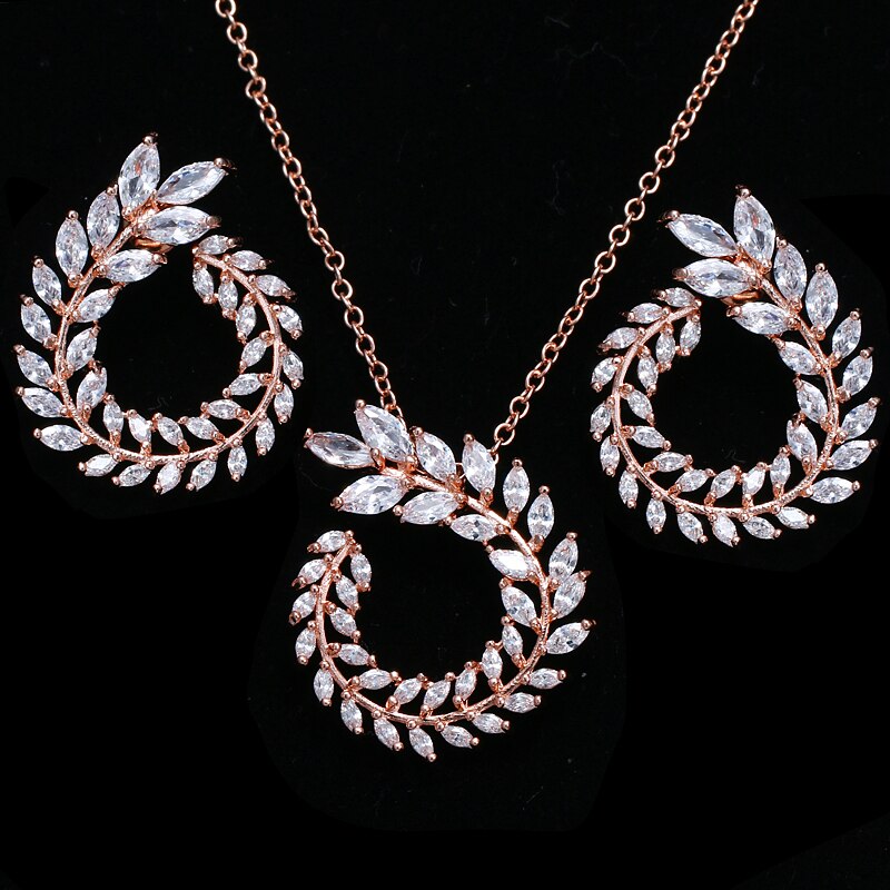 Women Pendant Necklace And Earrings Jewelry