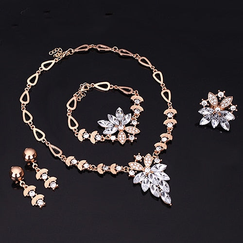 Women's Wedding Bracelet Necklace Jewelry Set
