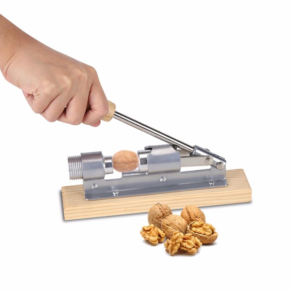 Stainless Steel Nutcracker With Wooden Handle Kitchen Tool