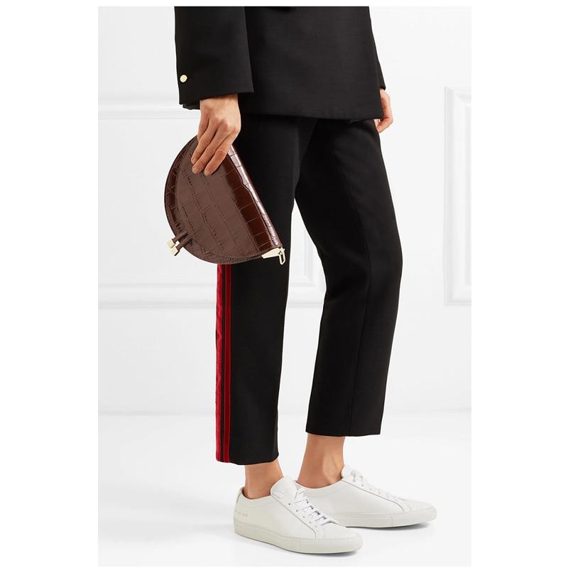Bolso de lujo tipo sillín de piel de cocodrilo para mujer