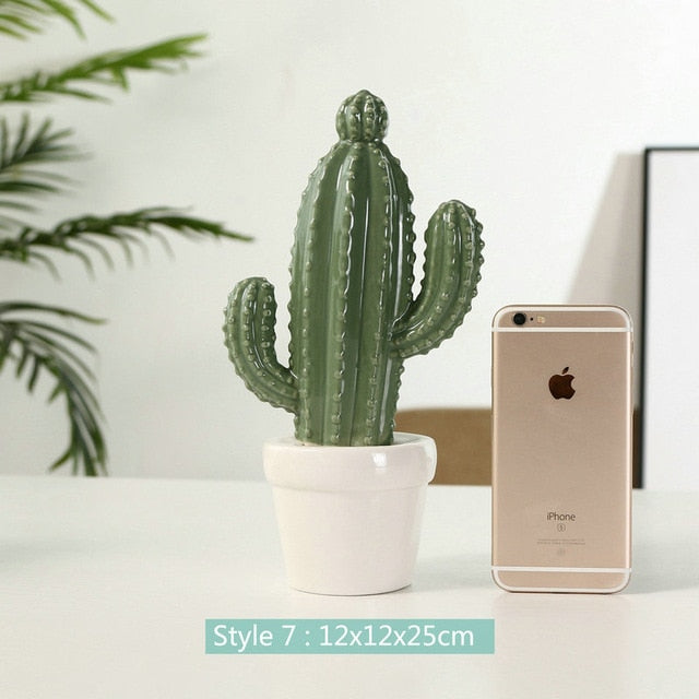 Ceramic Cactus Figurine