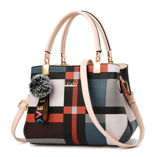 Bolso de mano a cuadros