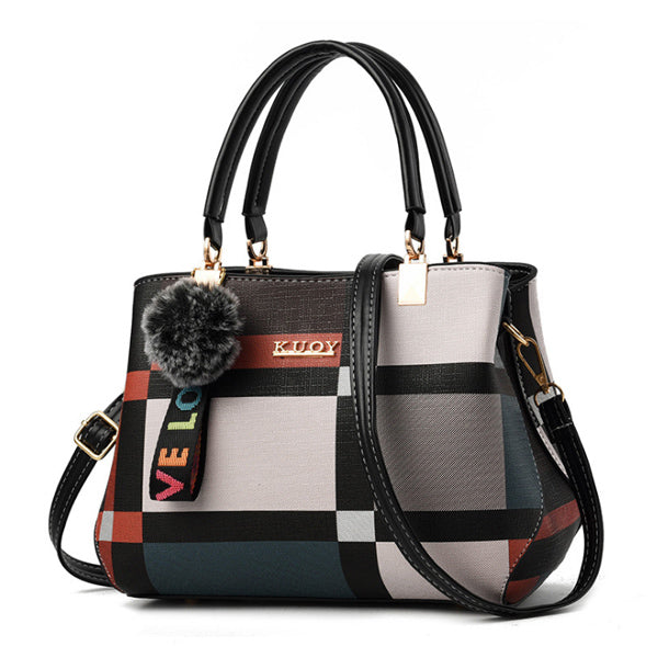 Bolso de mano a cuadros
