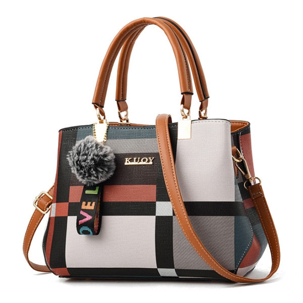 Bolso de mano a cuadros