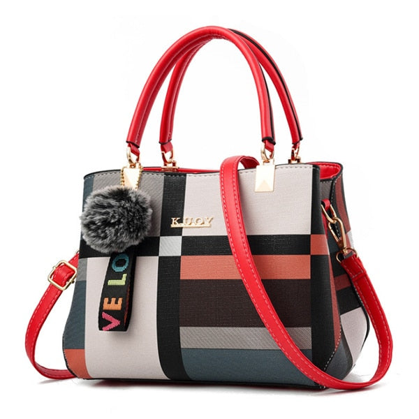 Bolso de mano a cuadros