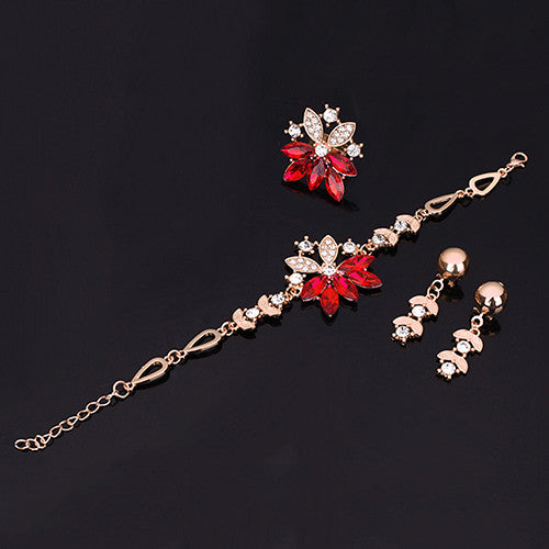 Women's Wedding Bracelet Necklace Jewelry Set