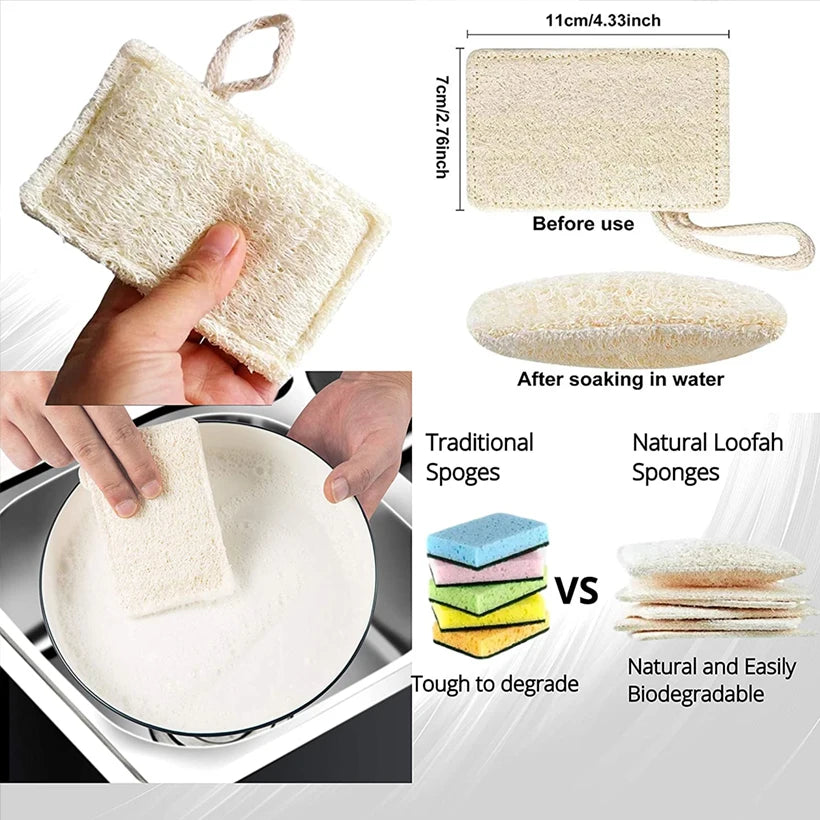 Natural Bamboo Dish Scrub Brush Set Eco Friendly Dish Brush with Bamboo Handle Dish Scrubbers Kitchen Cleaning Brush