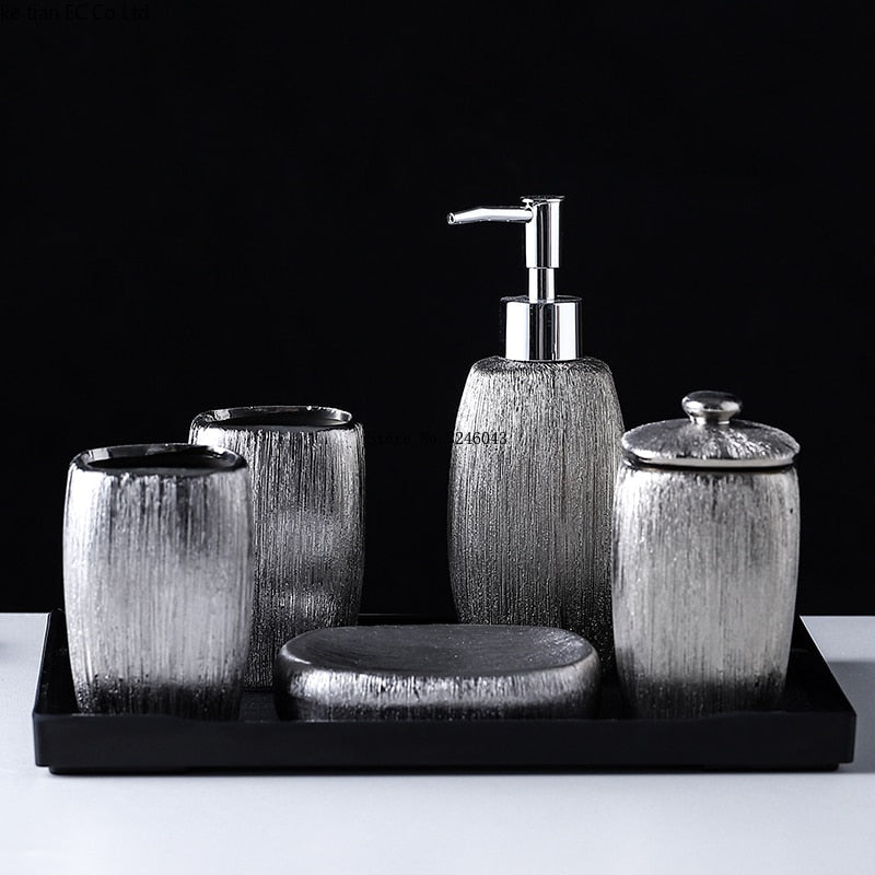 European Silver Ceramic Toiletries