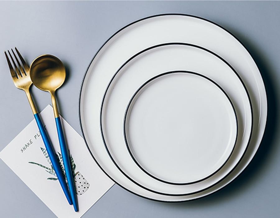 Simplistic Ceramic White Plates