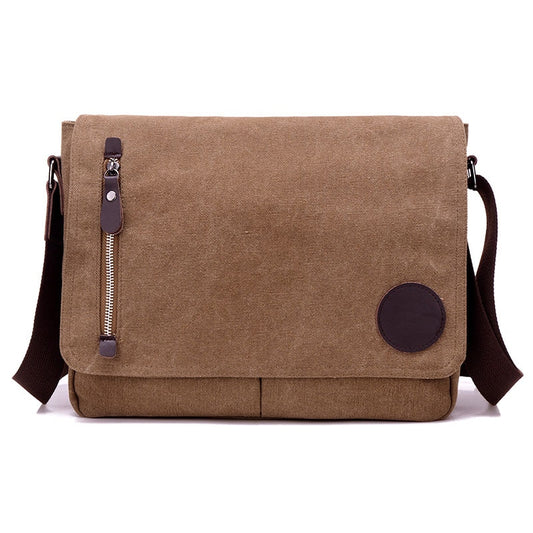 Simplistic Canvas Messenger Bag