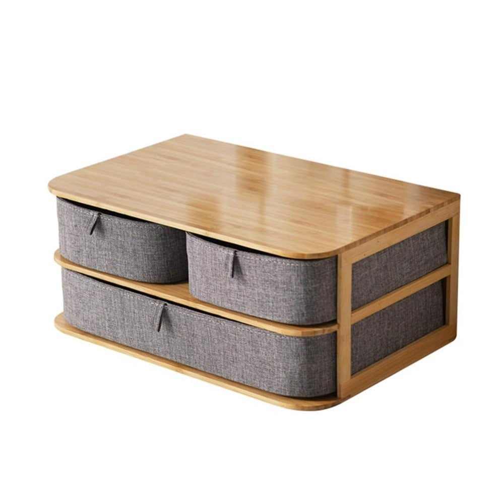 Modular Bamboo Desktop Storage Box