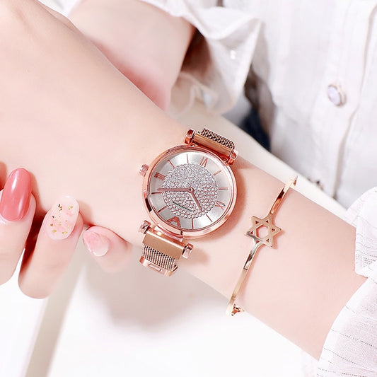 Gem Coated Rose Gold Watch