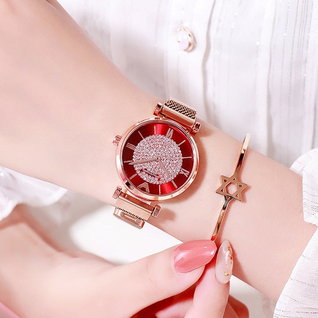 Gem Coated Rose Gold Watch