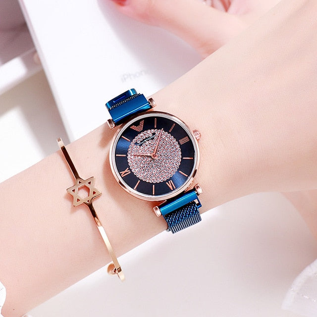 Gem Coated Rose Gold Watch