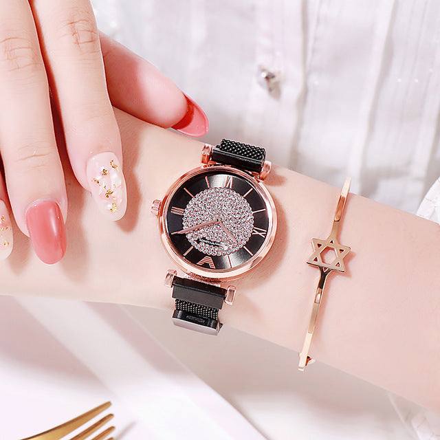 Gem Coated Rose Gold Watch