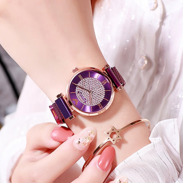 Gem Coated Rose Gold Watch