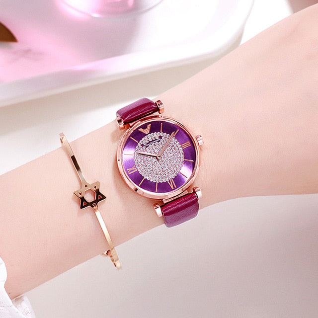 Gem Coated Rose Gold Watch