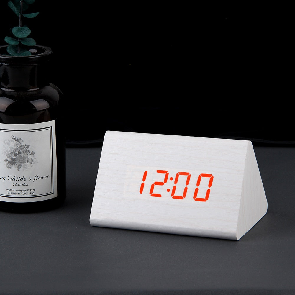 LED Wooden Alarm Clock