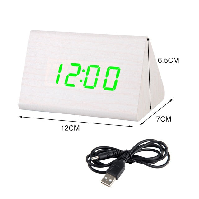 LED Wooden Alarm Clock