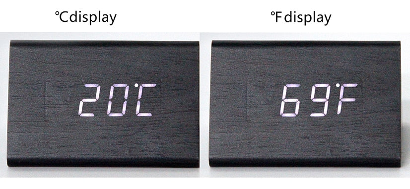 LED Wooden Alarm Clock