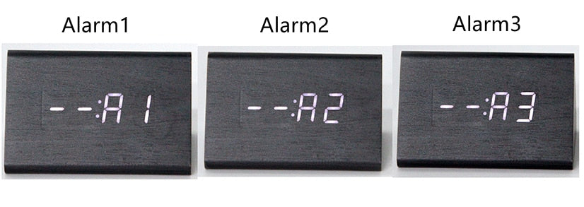 LED Wooden Alarm Clock