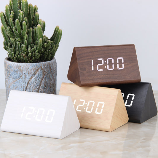 LED Wooden Alarm Clock