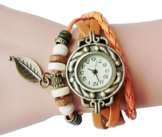 Vintage Quartz Leather Watch