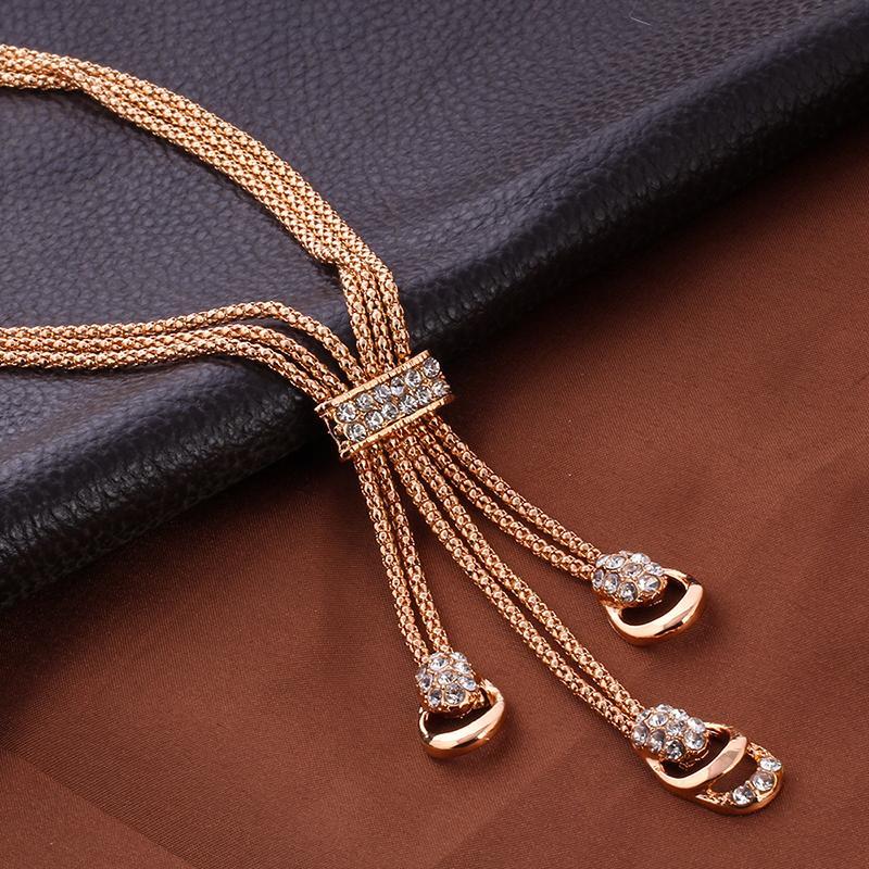 17KM Rose Gold Color Rhinestone Crystal jewelry Set