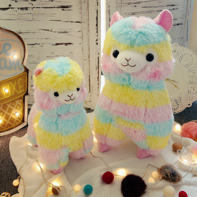 Soft Rainbow Alpaca Plush