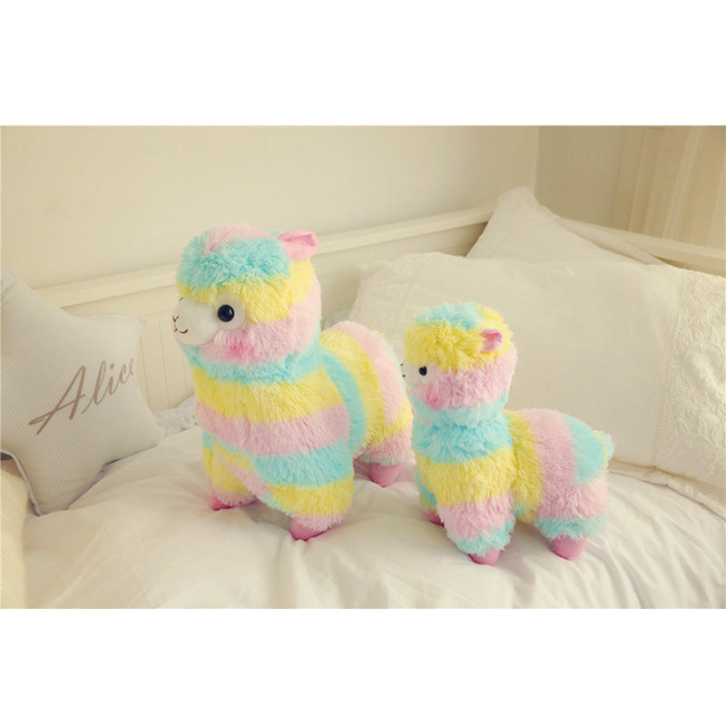 Soft Rainbow Alpaca Plush