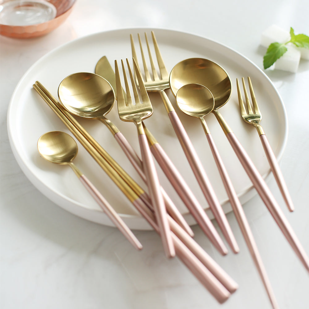 Pink & Gold Silverware