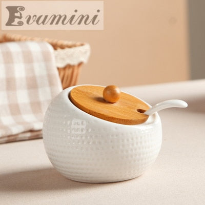 Ceramic Seasoning Container & Ladle