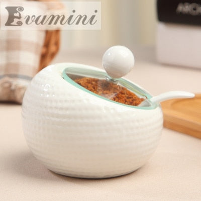 Ceramic Seasoning Container & Ladle