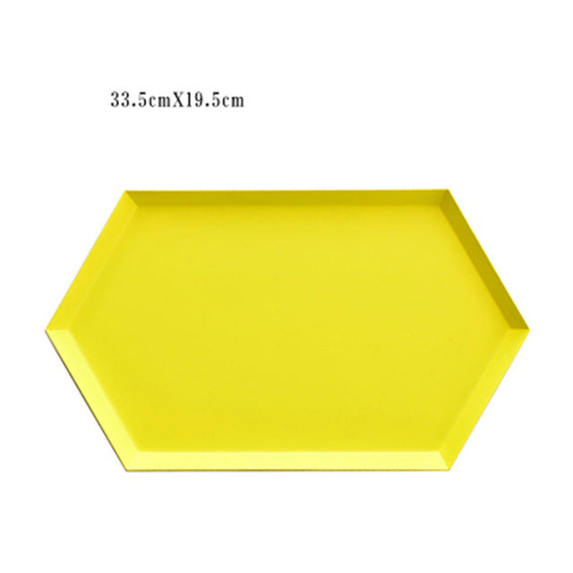 Nordic Office Table Storage colorful geometric Plate