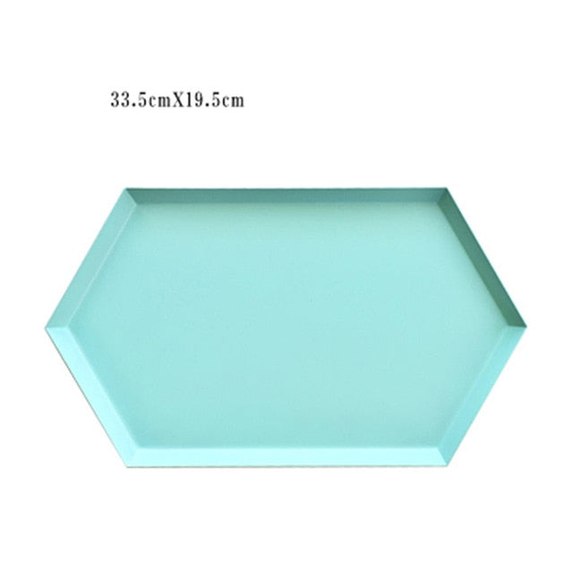 Nordic Office Table Storage colorful geometric Plate