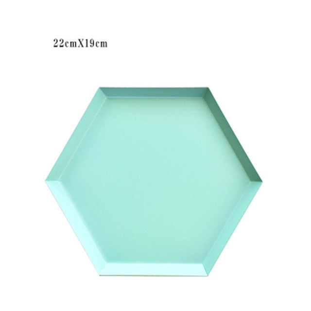 Nordic Office Table Storage colorful geometric Plate