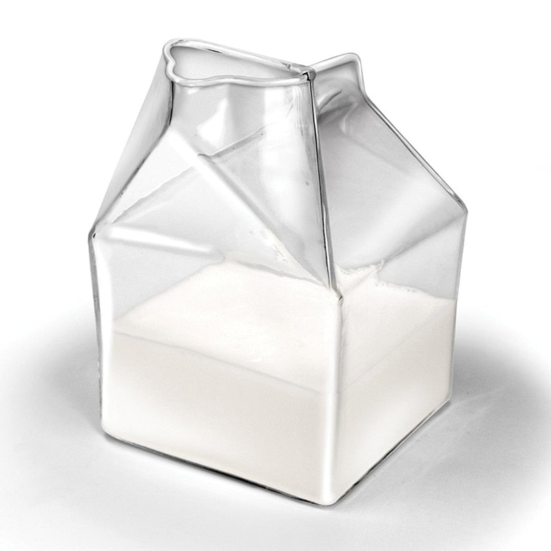 Milk Carton Creamer Glass