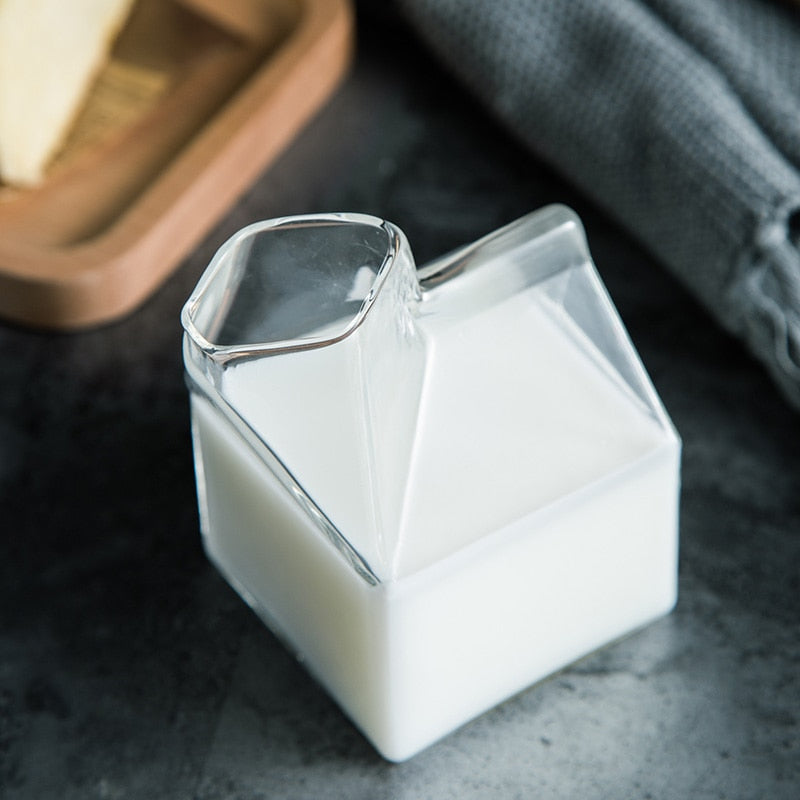 Milk Carton Creamer Glass