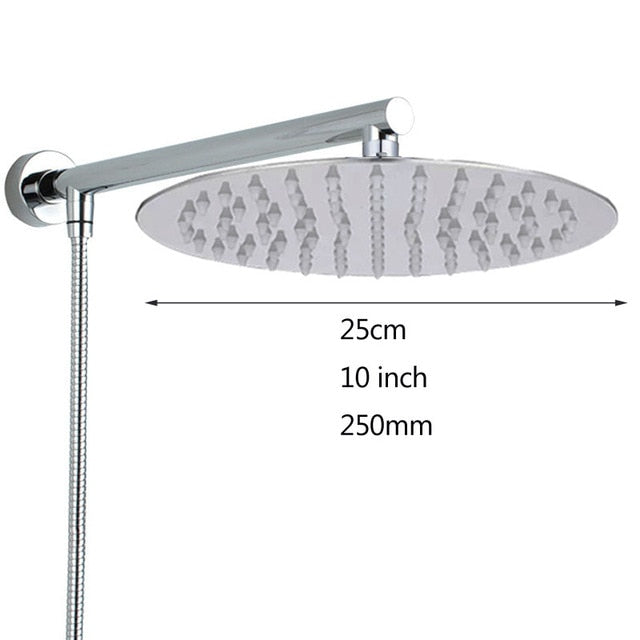 Chrome Minimalist Shower Arm & Head