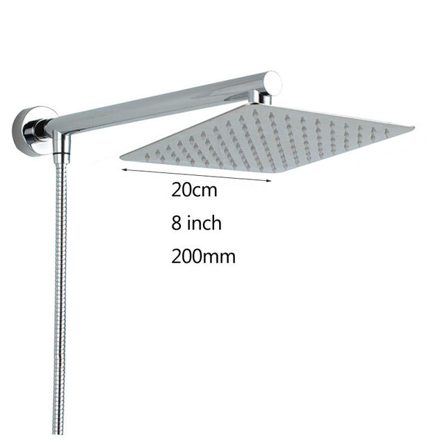 Chrome Minimalist Shower Arm & Head