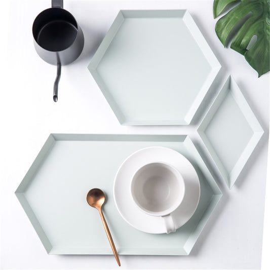 Nordic Office Table Storage colorful geometric Plate