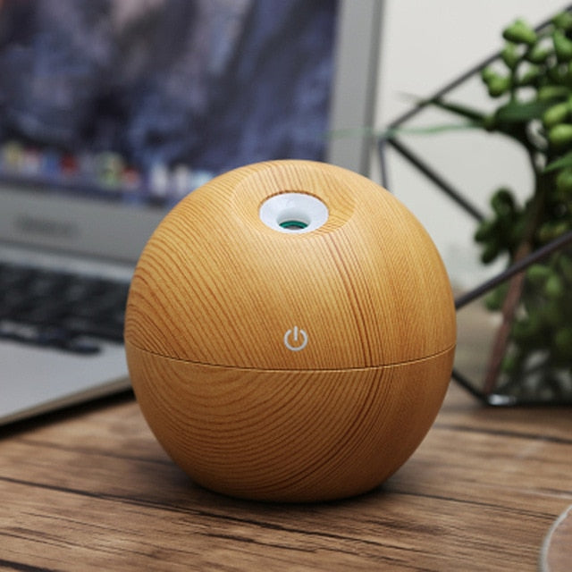 Modern Wood LED Essential Oil Diffuser