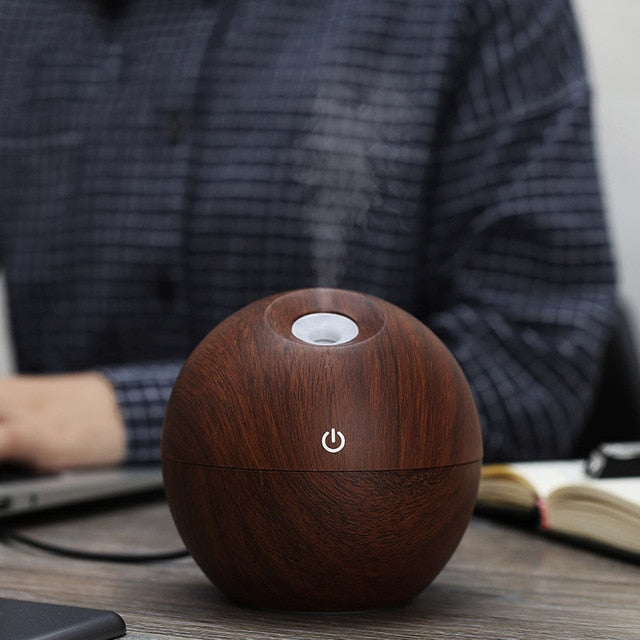 Modern Wood LED Essential Oil Diffuser